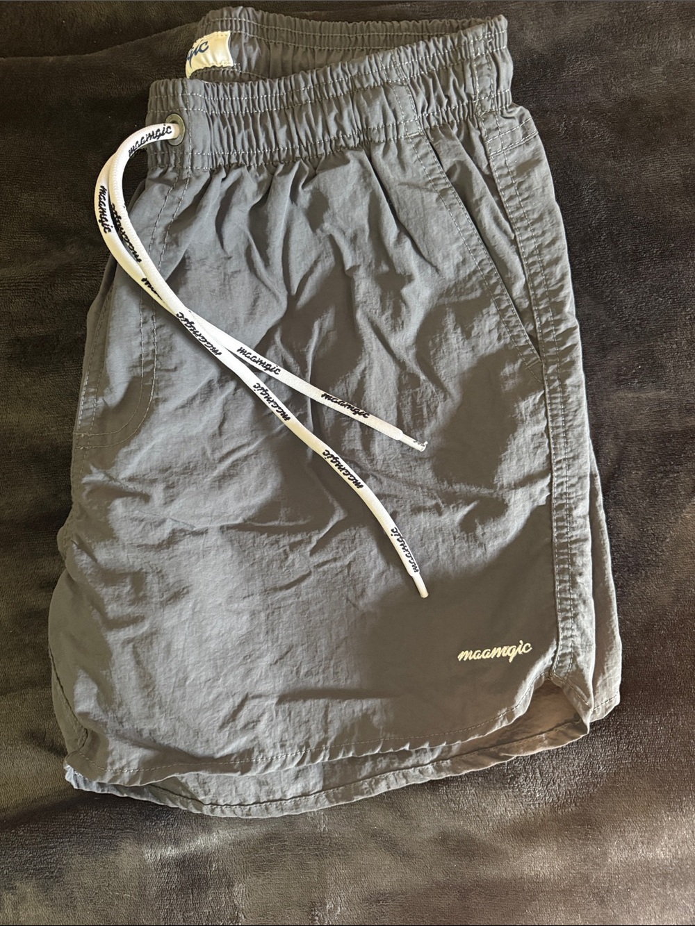 Maamgic Charcoal Gray Lightweight Drawstring swim Shorts